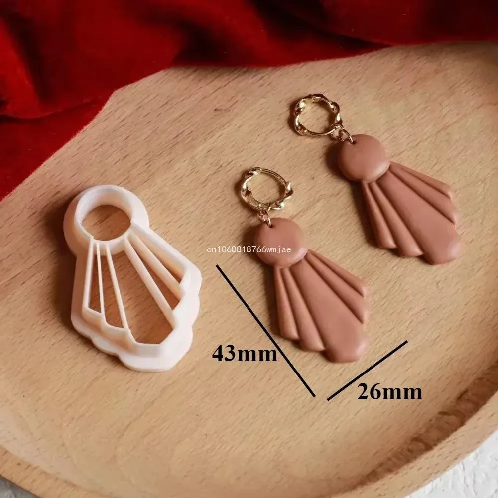 Leaves Shape Polymer Clay Earring Cutters Green Plant Flowers Dangle Clay Embossing Moulds for Handmade Jewelry Pendant Making