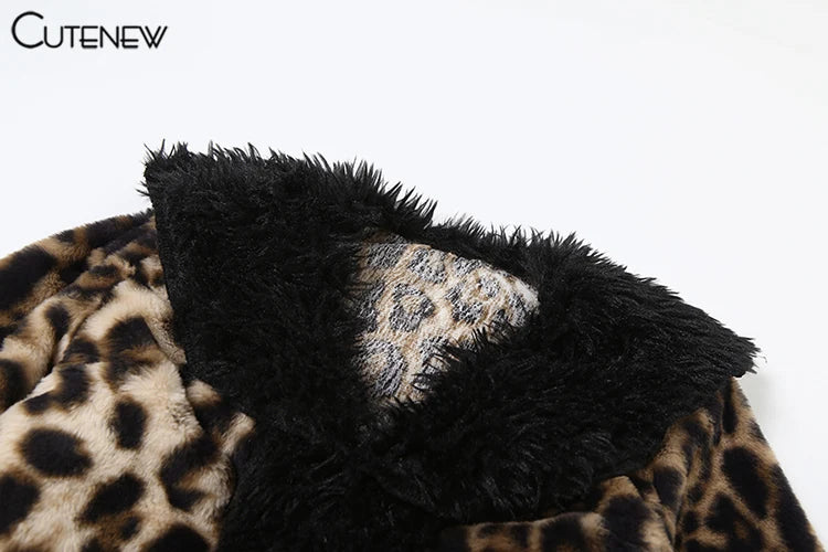 Cutenew Feather Patchwork Printed Women Coats Fashion Sexy Buckle Warmth Crop Jackets Female Fashion Winter Attractive Outerwear
