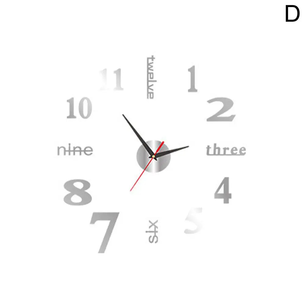3D Luminous Wall Clock Frameless Acrylic DIY Digital Clock Wall Stickers Mute Clock for Living Room Bedroom Office Wall Decor