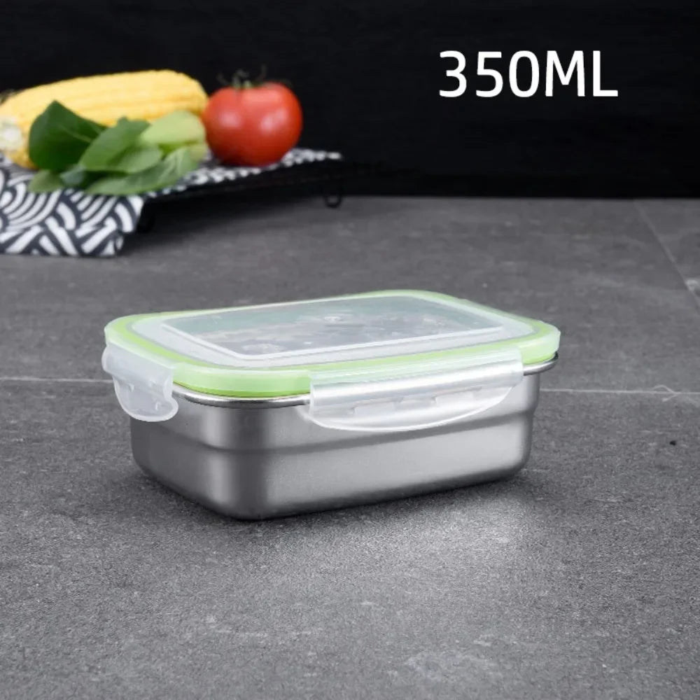 Stainless Steel Camping Lunch Box Leak-proof Sealed Bento Box Microwave Suitable Large Capacity Refrigerator Freezer Storage Box