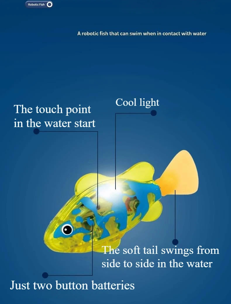 Children's Holiday Gift Bath Electronic Interactive Toy Light Swimming Fishing Simulation Color Pet Fish