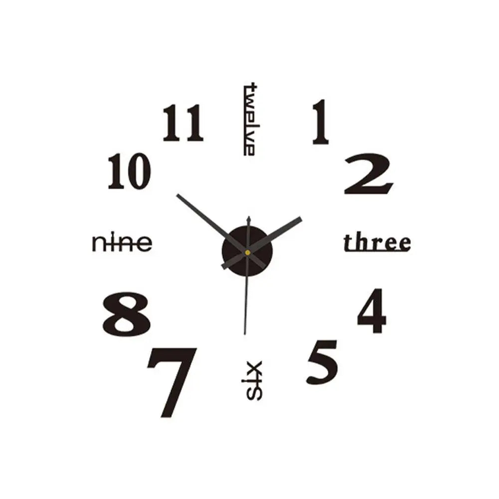 3D Luminous Wall Clock Frameless Acrylic DIY Digital Clock Wall Stickers Mute Clock for Living Room Bedroom Office Wall Decor