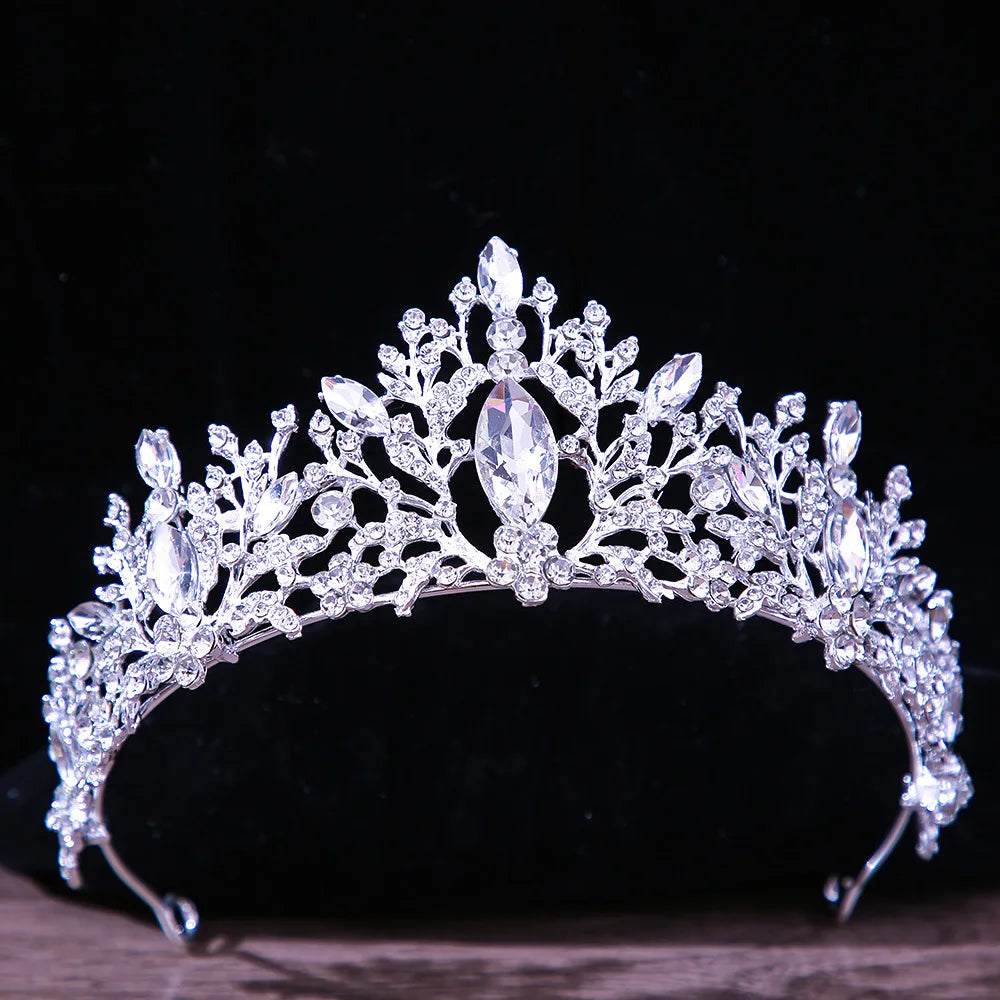DIEZI Baroque Princess Queen Bridal Crown Purple Crystal Tiara For Women Wedding Vintage Crown Hair Dress Accessories Jewelry