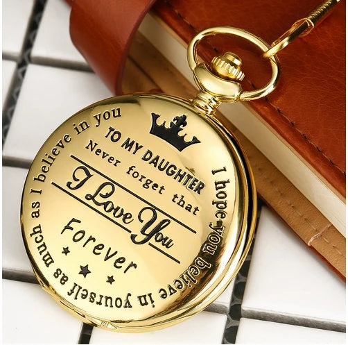 LANCARDO Quartz Pocket Watch Chain To My Son Necklace Fob Watches Men Children's Day Kids Boy Gift Present reloj de bolsillo