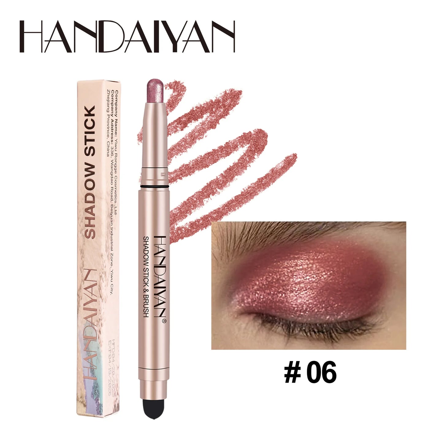 12 Colors Eyeshadow Stick Double Head Waterproof Long Lasting Metallic Shimmer Highlighter Cream Pen with Brush for Eyes