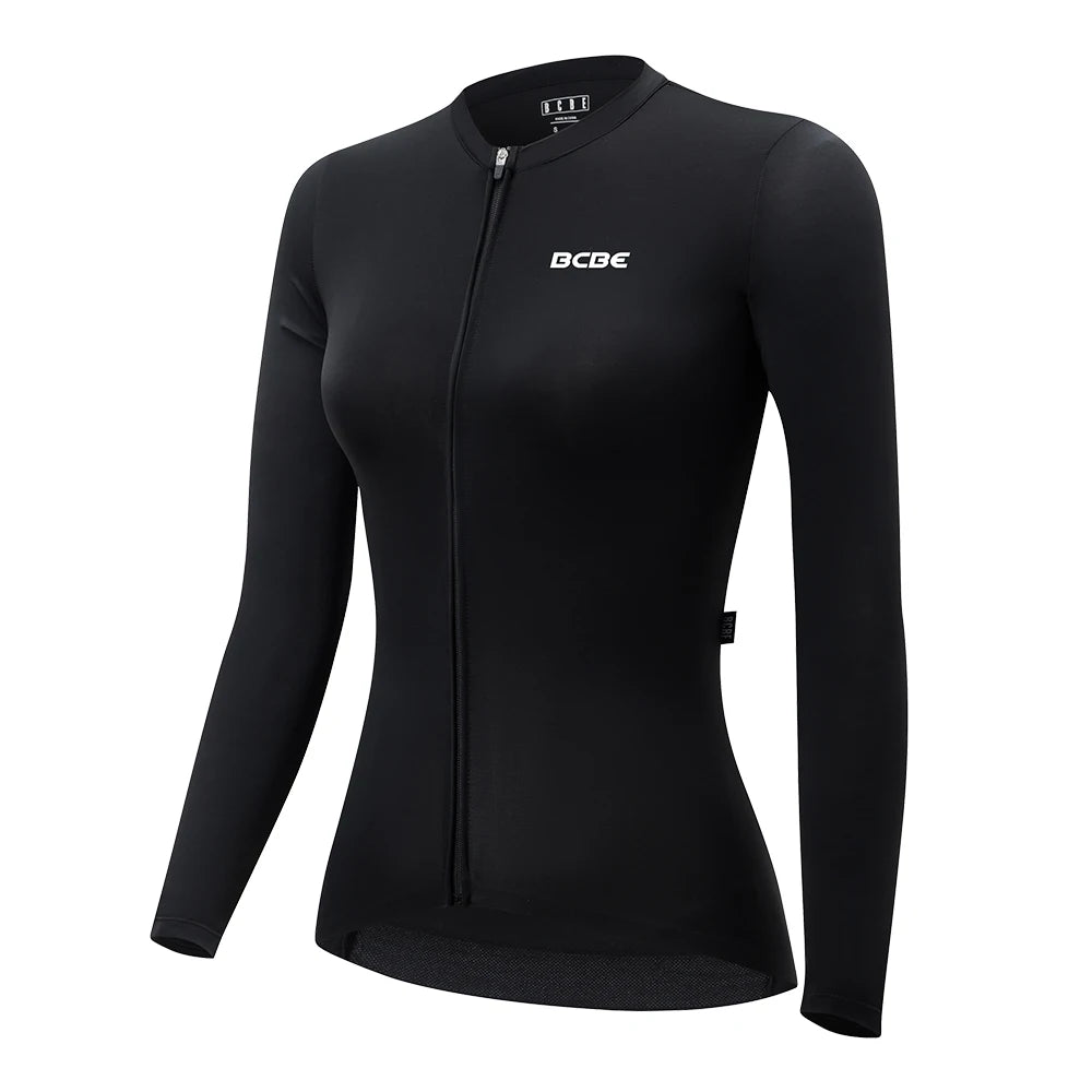 BCBE Women Long Sleeve Jersey Pro Aero Slim Fit MTB Road Cycling Jersey Breathable Quick Dry Sun Protection Riding Bike Clothing