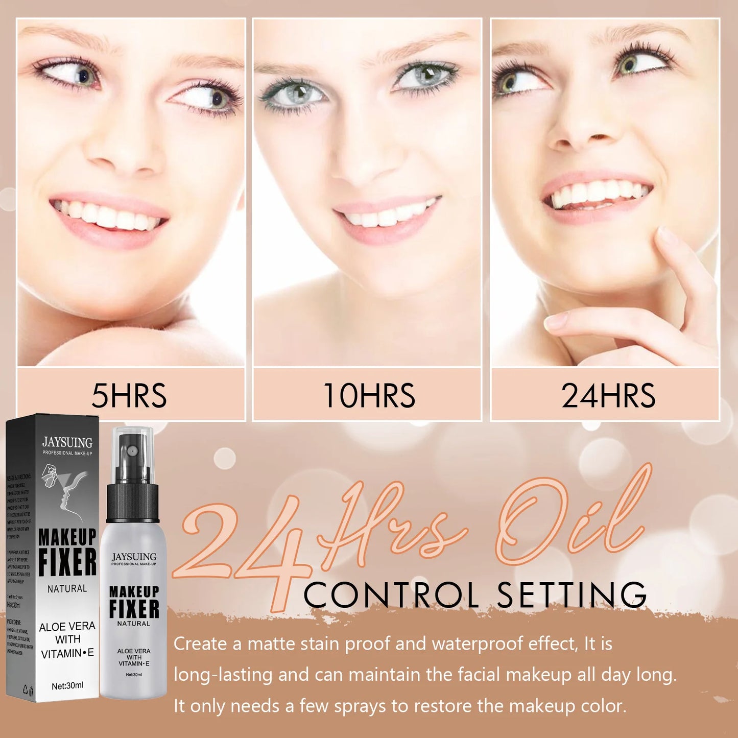 30ml Makeup Setting Spray For Face Transfer-proof Long-lasting Oil-free No Separation Refreshing Quick Fixer Makeup Spray