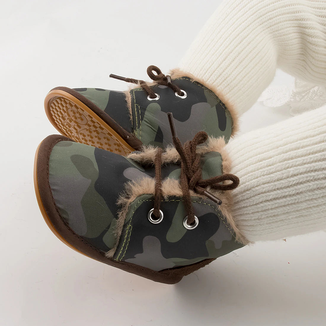 KIDSUN Winter Baby Snow Booties Warm Infant Boy Girl Toddler Shoes Rubber Sole Anti-slip Soft Newborn First Walkers Crib Shoes