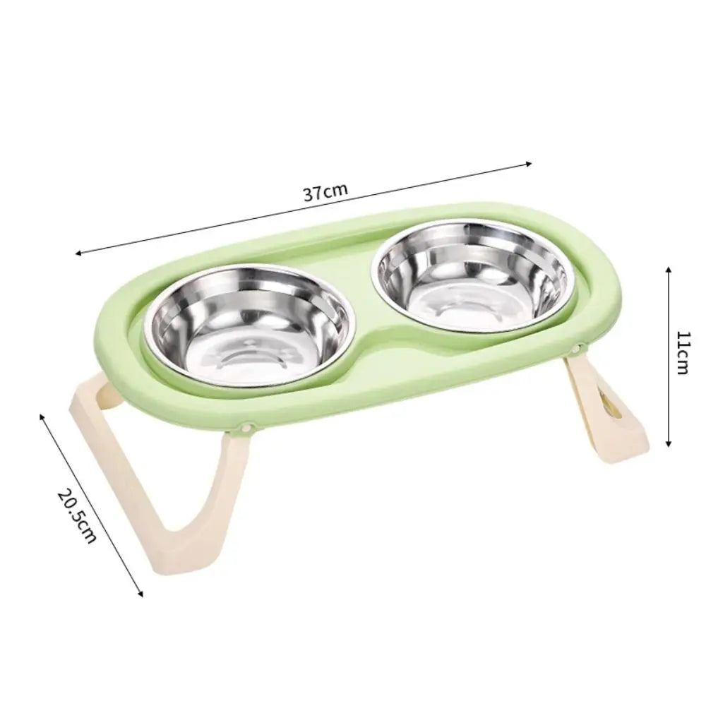 Cat Double Bowl With Stand Non-Slip 2-in-1 Dog Food Bowl Large Capacity Portable Pet Food Container Pet Supplies