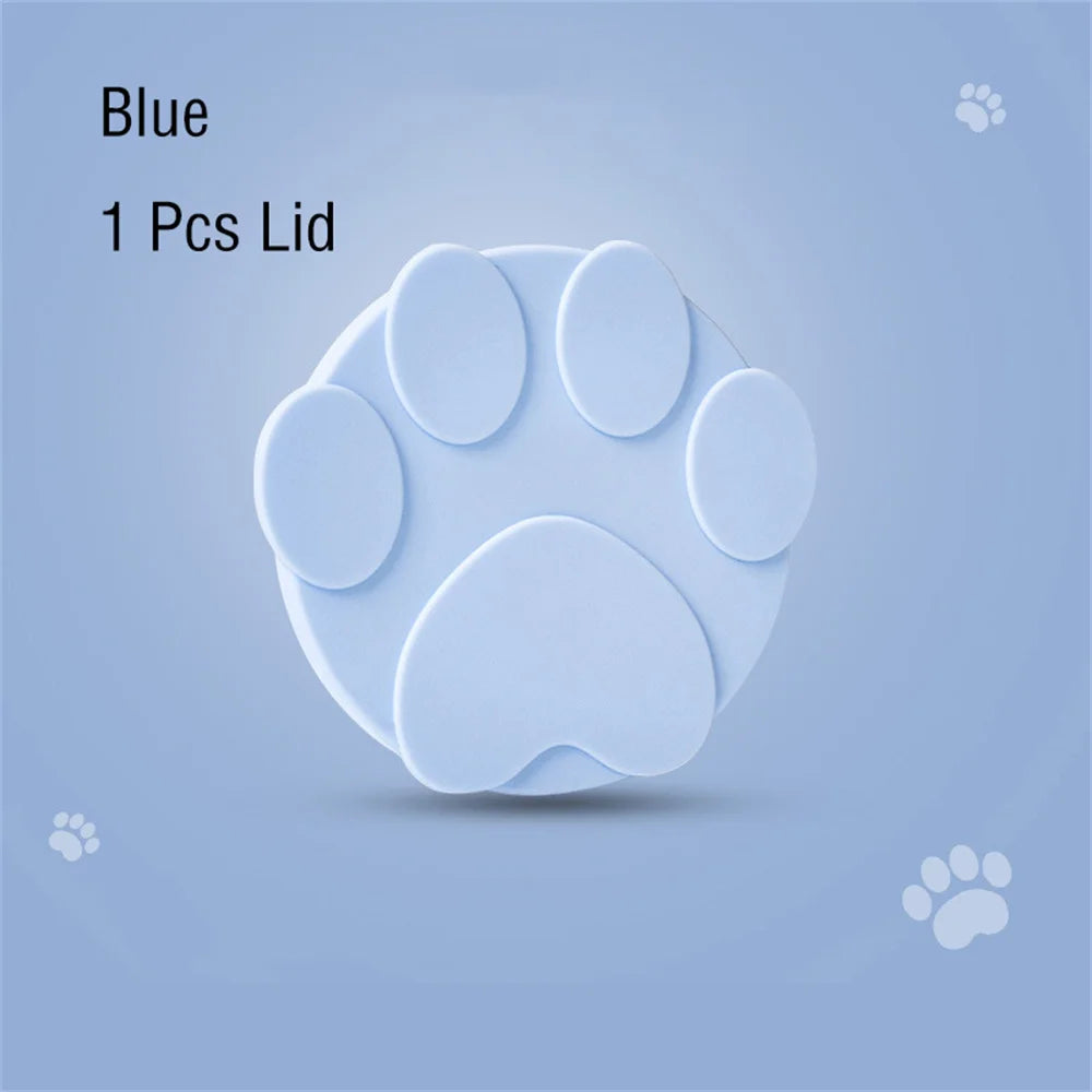 Portable Silicone Dog Cat Canned Lid 3-Ring Food Sealer Spoon Pet Food Cover Storage Fresh-keeping Lids Bowl Dog Accessories