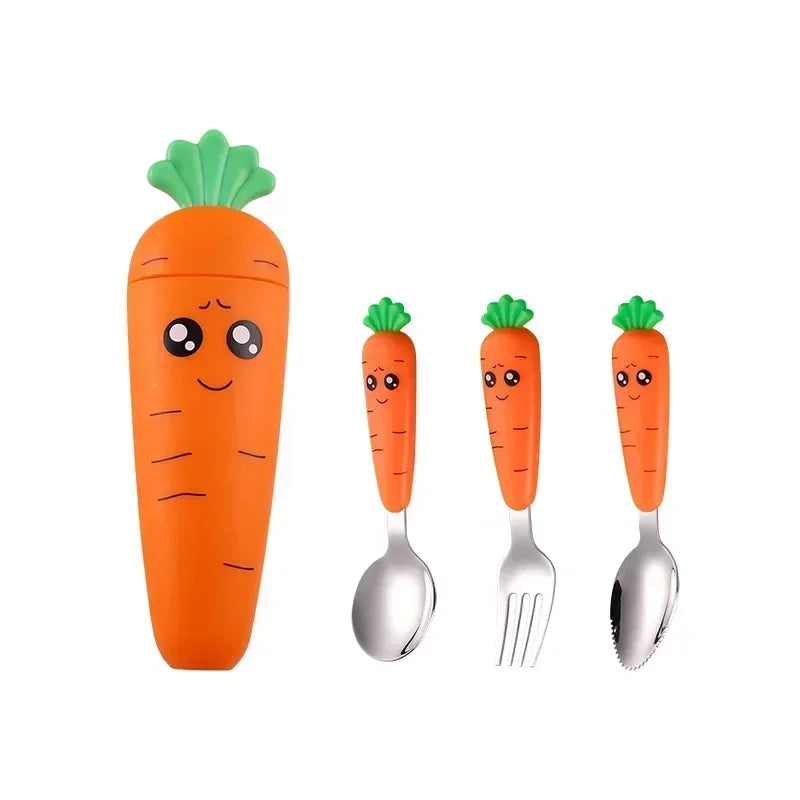 1/3PCS Baby Feeding Utensils Cartoon Fork Spoon Child Cutlery Set Kid Tableware Kitchen Gadgets Cake Vegetable Fork Teaspoon