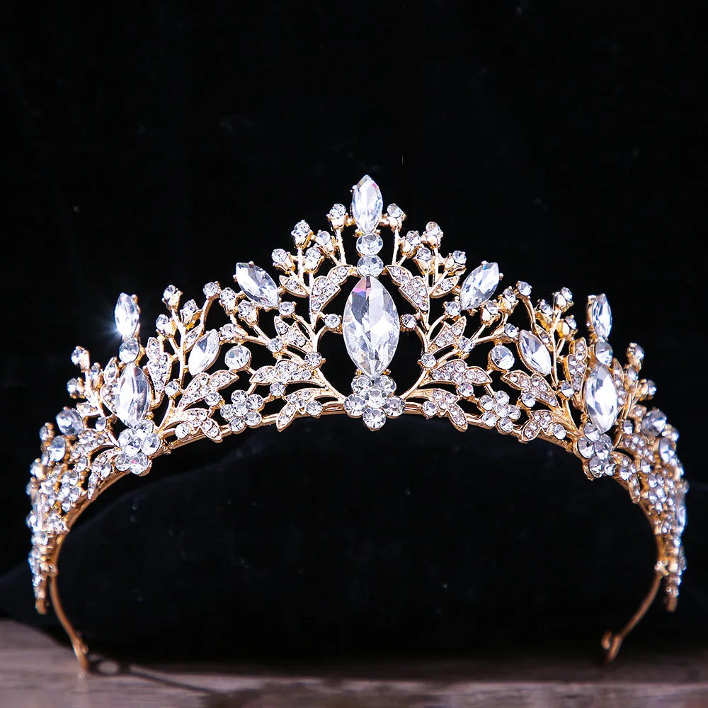 DIEZI Baroque Princess Queen Bridal Crown Purple Crystal Tiara For Women Wedding Vintage Crown Hair Dress Accessories Jewelry