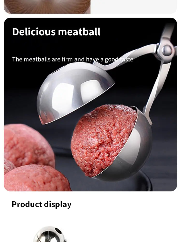 1 Set Of Meatball Maker Fish Ball Shrimp Ball Round Rice Ball Maker Stainless Steel Easy To Clean Kitchen Gadgets
