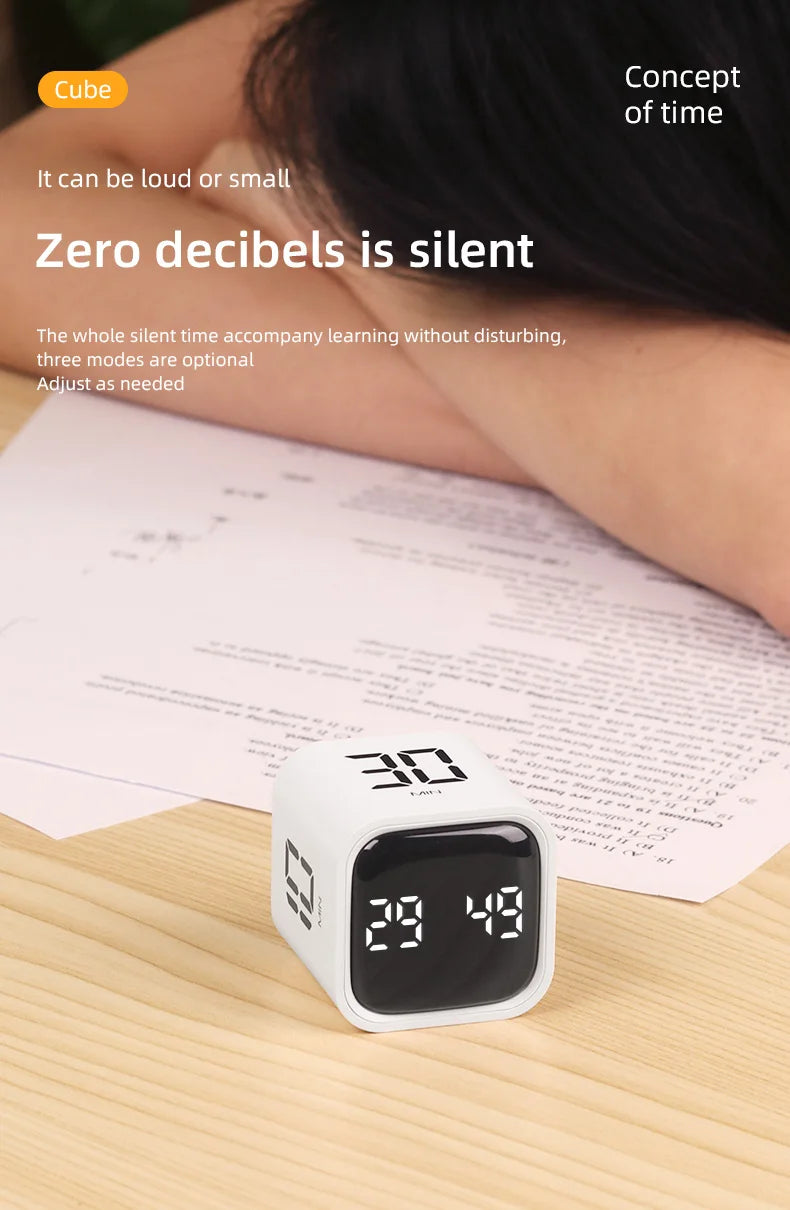 Gravity Flip Timer Silent Vibration Sound Alarm 5-60 Minutes and Custom Countdown Perfect For Working Learning Cooking Study