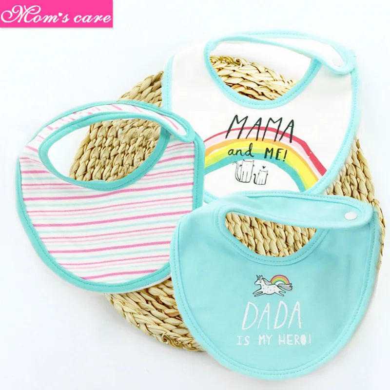 3pcs Per Lot Baby Bibs Bandana Set Cotton Multi-Style Triangle Cartoon Babadores Para Bebe Infant Boys Girls Saliva Towel KF025