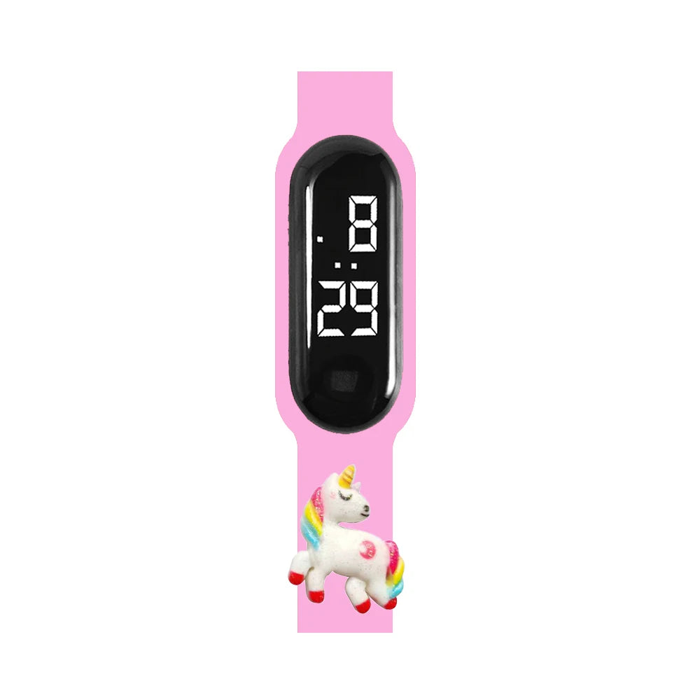 2024 Latest Cartoon Unicorn Children Smart Watch Waterproof Outdoor Sports Bracelet Kids LED Digital Electronic Watches Gifts