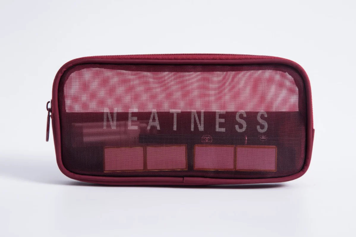 Makeup Bag Women Travel Toiletry Wash Makeup Bag Storage Case Zipper Make Up Bags Black Dot Transparent Mesh Cosmetic Bag