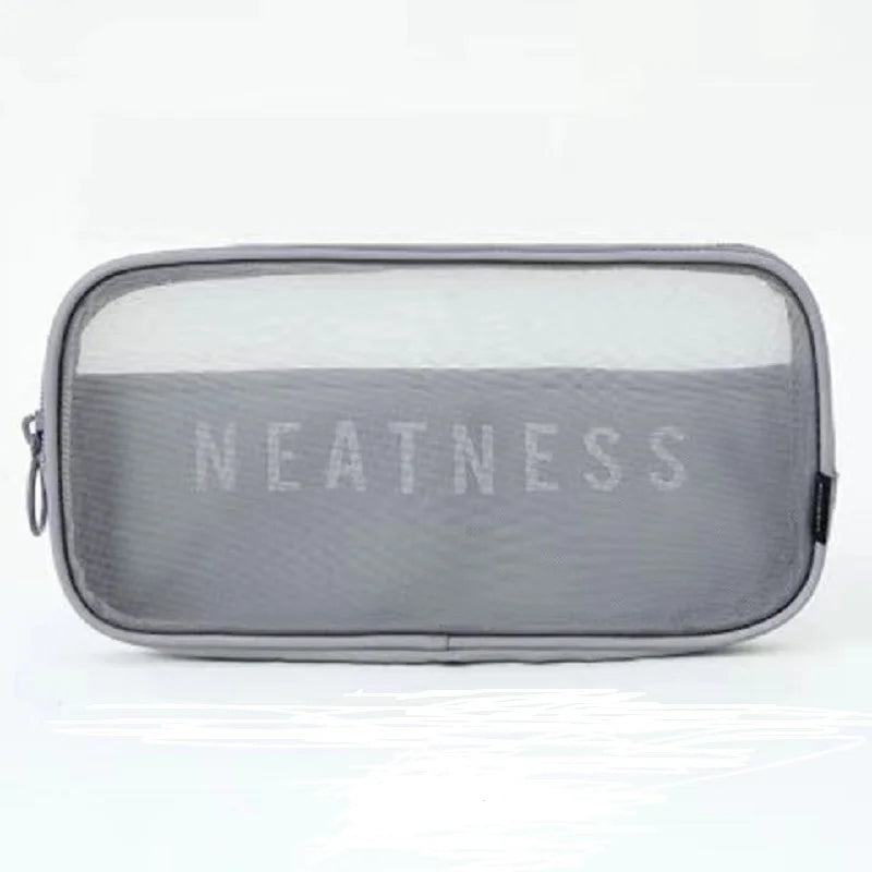 Makeup Bag Women Travel Toiletry Wash Makeup Bag Storage Case Zipper Make Up Bags Black Dot Transparent Mesh Cosmetic Bag