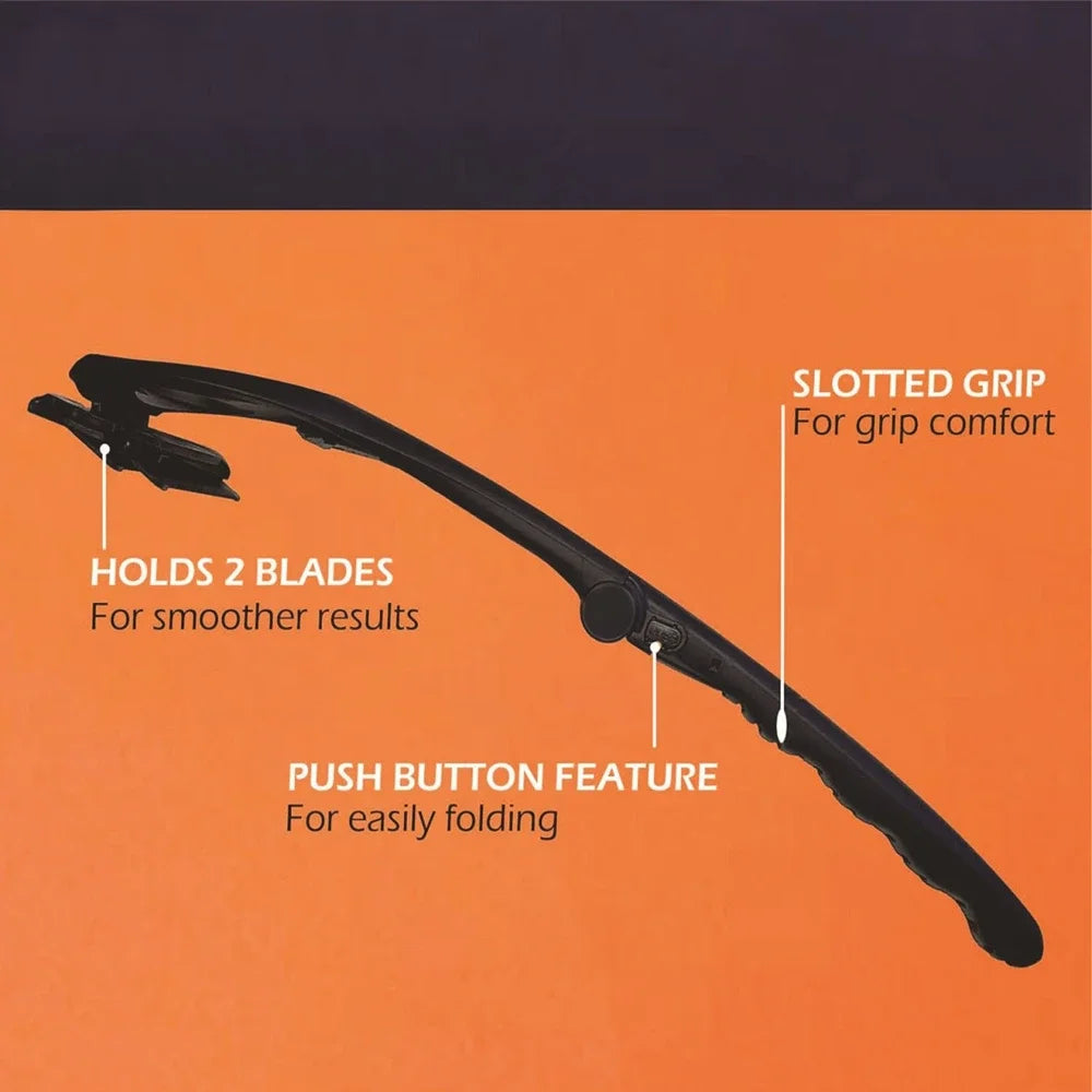 Painless Back Shaver Hair Remover 2 in 1 Facial Hair Trimmer Razor Foldable Handle Back Hair Removal Men Body Groomer