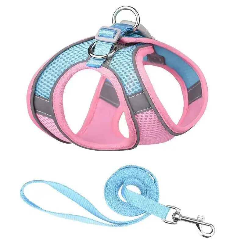 Pet dog Harness Leash Set for Small Dogs Adjustable Puppy Harness Vest French Bulldog Chihuahua dog harness and leash set puppy