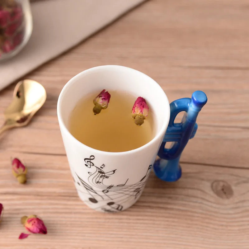 Novelty Music Note Cup Ceramic Guitar Coffee Mugs Personality Tea/Milk/Juice/Lemon Water Bottle Christmas Birthday Gift