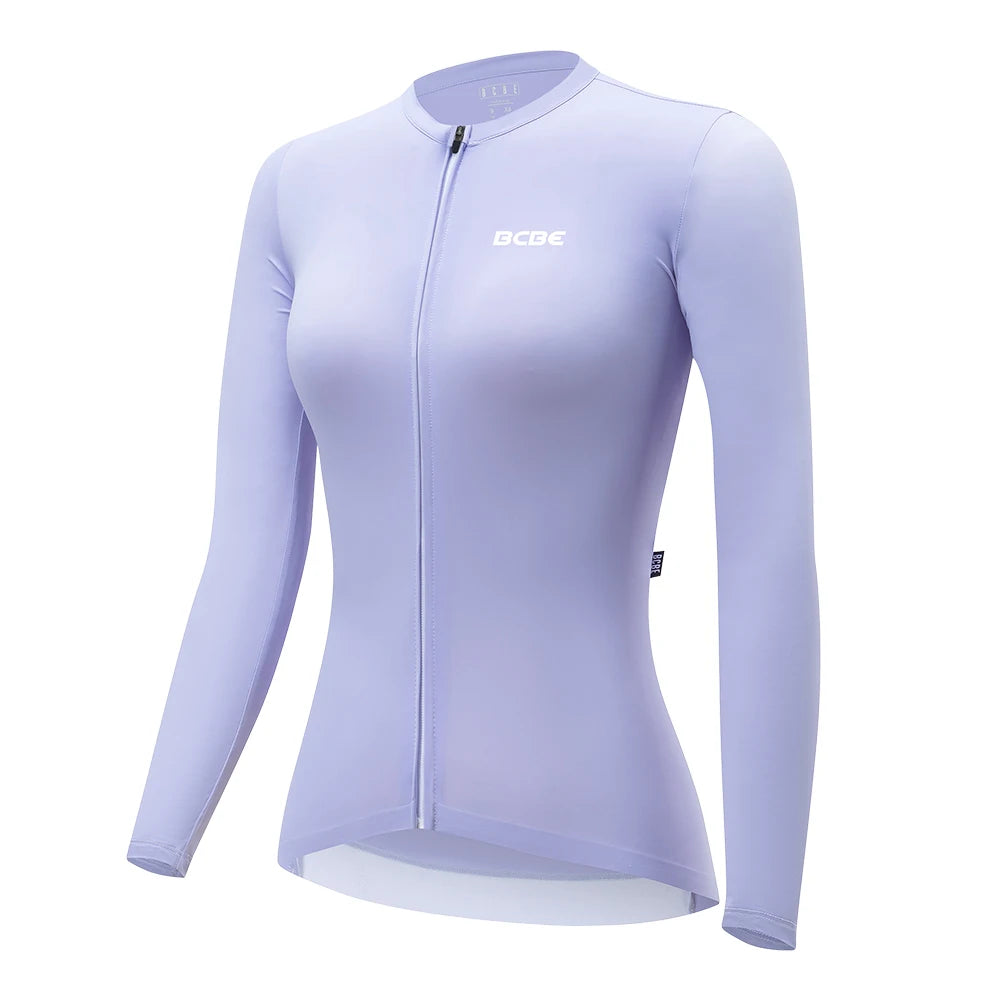 BCBE Women Long Sleeve Jersey Pro Aero Slim Fit MTB Road Cycling Jersey Breathable Quick Dry Sun Protection Riding Bike Clothing