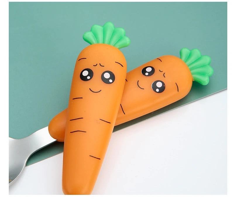 1/3PCS Baby Feeding Utensils Cartoon Fork Spoon Child Cutlery Set Kid Tableware Kitchen Gadgets Cake Vegetable Fork Teaspoon