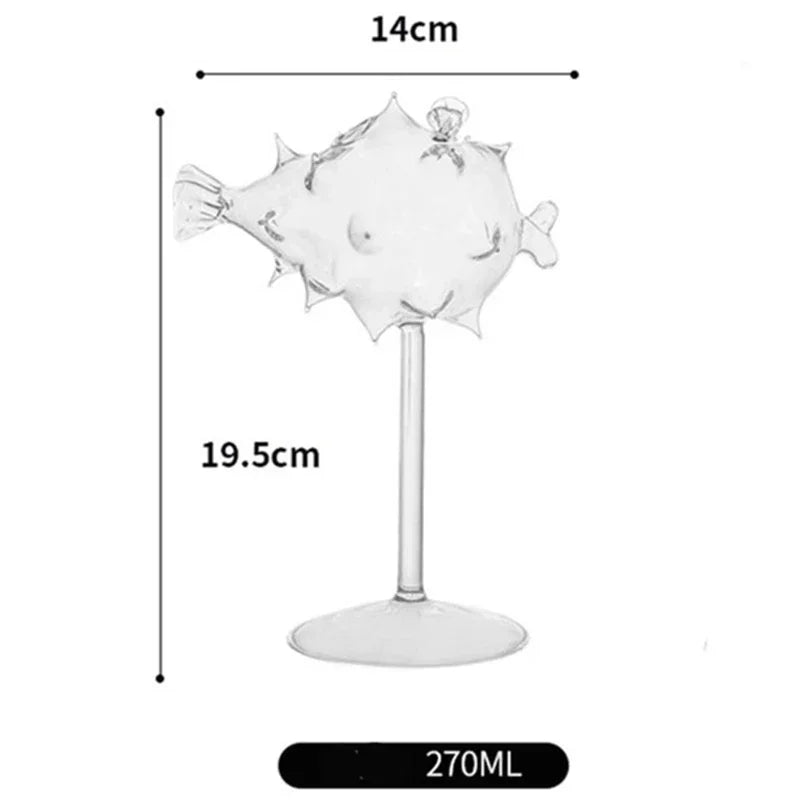 Creative Cocktail Personalized Glass Pufferfish Octopus Tall Cup Bar Swan Bird Wine Glass Wedding Party Birthday Gift
