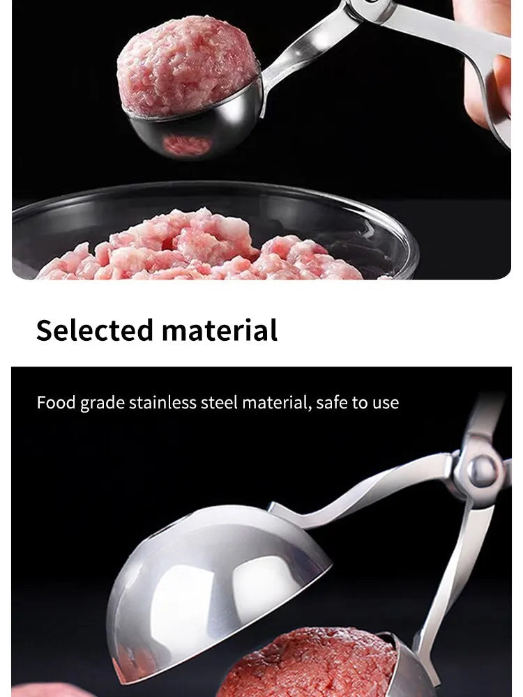 1 Set Of Meatball Maker Fish Ball Shrimp Ball Round Rice Ball Maker Stainless Steel Easy To Clean Kitchen Gadgets