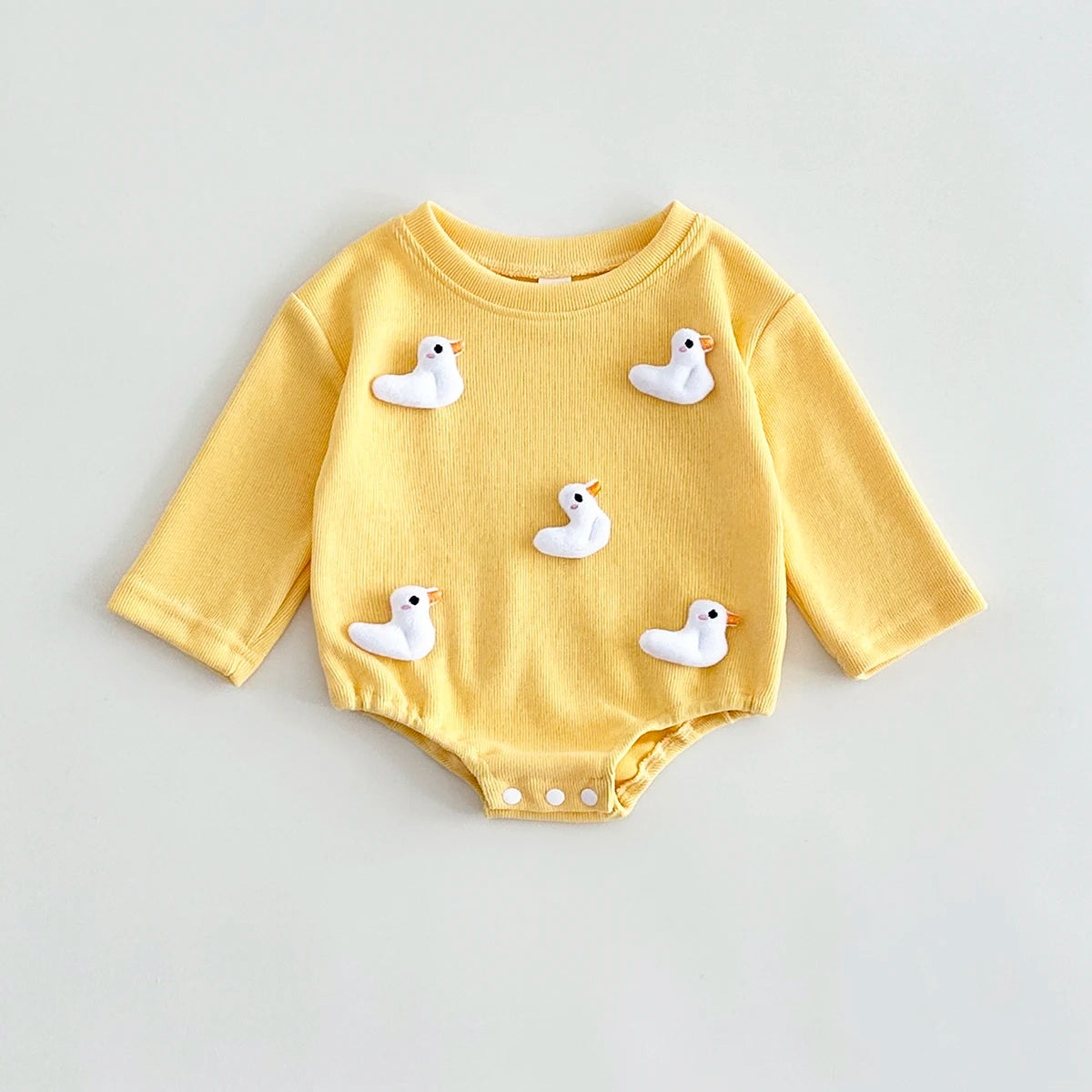 Infant Baby Dreieck Blase Strampler Jungen Mädchen Baby Herbst Sweatshirt Body Cartoon Ente/Pilz Nette Neugeborene Kleidung