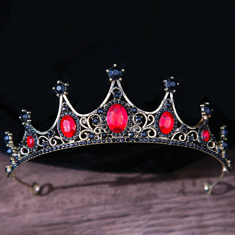 DIEZI Baroque Princess Queen Bridal Crown Purple Crystal Tiara For Women Wedding Vintage Crown Hair Dress Accessories Jewelry