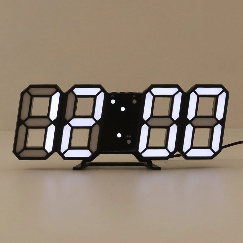1PC 3d Digital Clock Creative Gift Multi-Functional Electronic Clock For Students With Large Screen Wall Mounted Clock