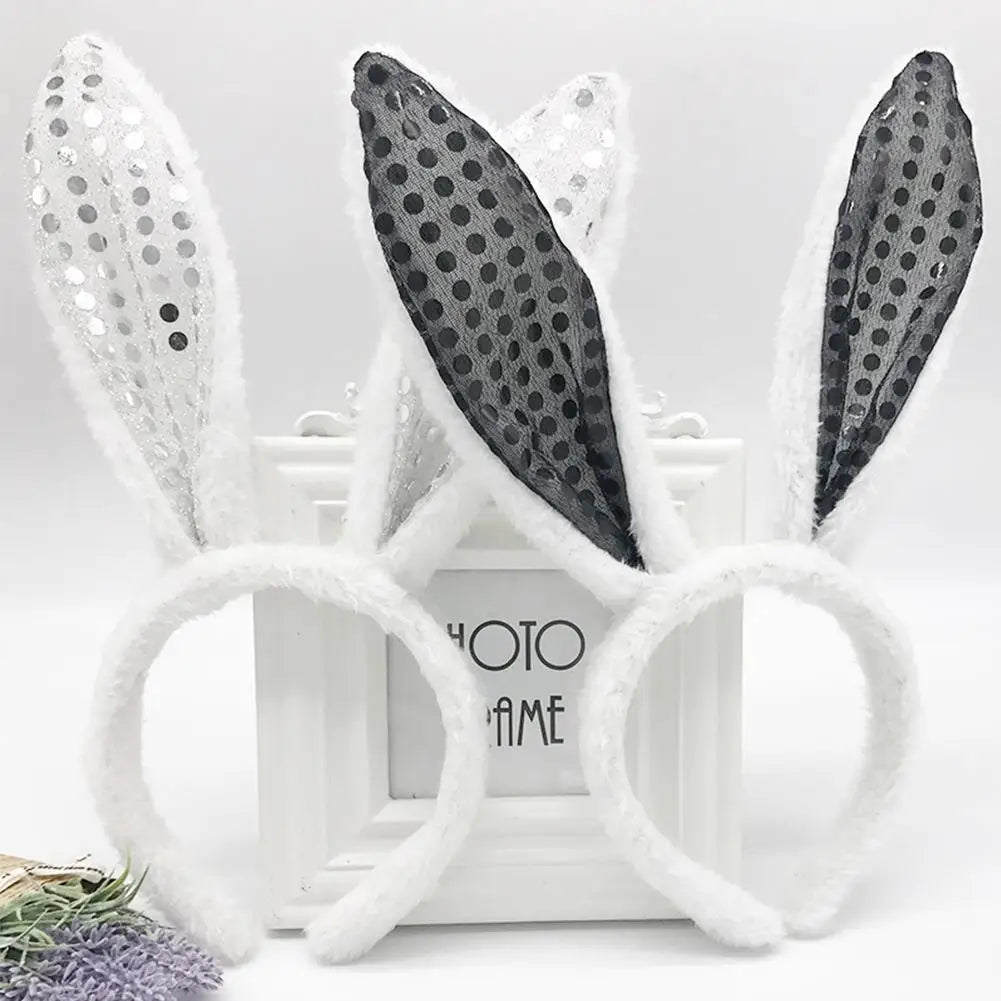 Cute Easter Bunny Ears Headband Women's Plush Lugs Hare Ears Hairband Girl Rabbit Ears Headwear Cosplay Costume Hair Accessories