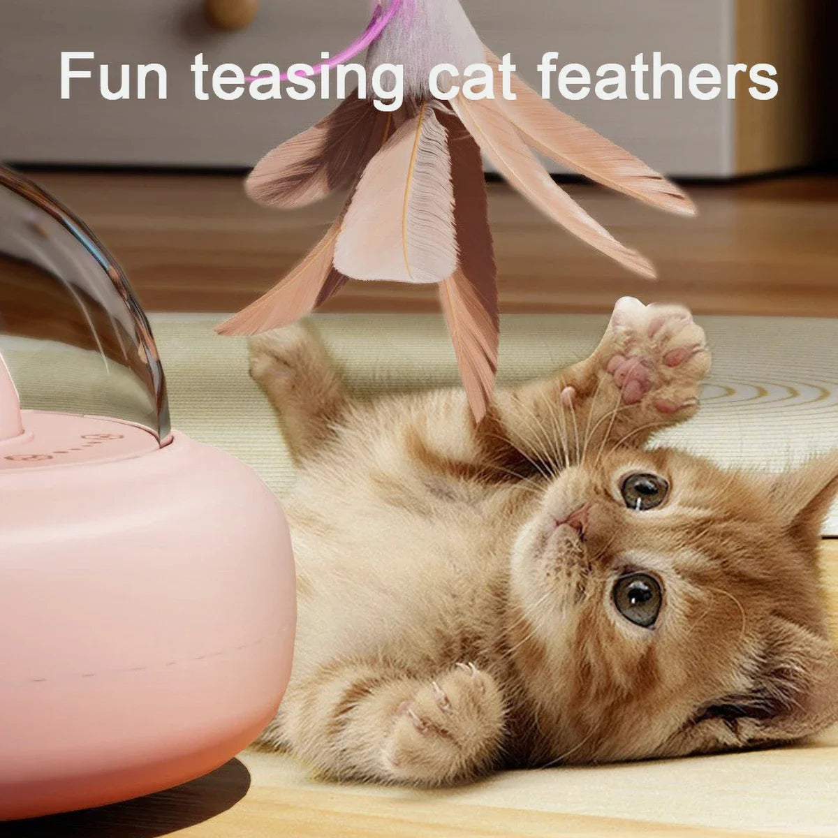 Smart Teaser Cat Toy Electric UFO Cat Teaser Stick With Bell Training Pet Toys Replaceable Feather Interactive Cat Supplies