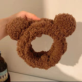 Cute Bear Hair Band Women's Face Wash Facial Mask Makeup Headwear Plush Hair Band Anti Slip Hair Band Hair Hccessories