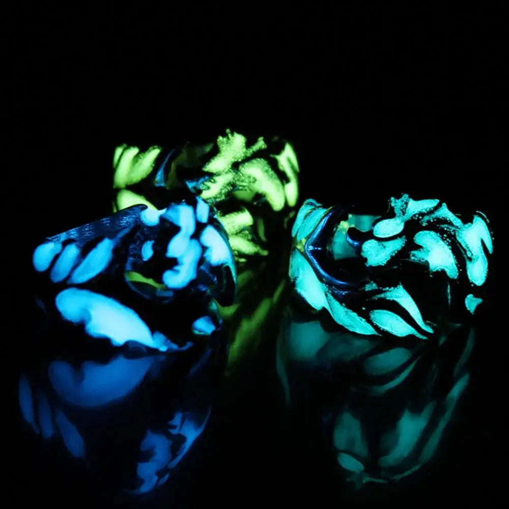Luminous Dragon Rings for Men Women Punk Rings Free Size Finger Ring Glow in The Dark Ring Ring Jewelry