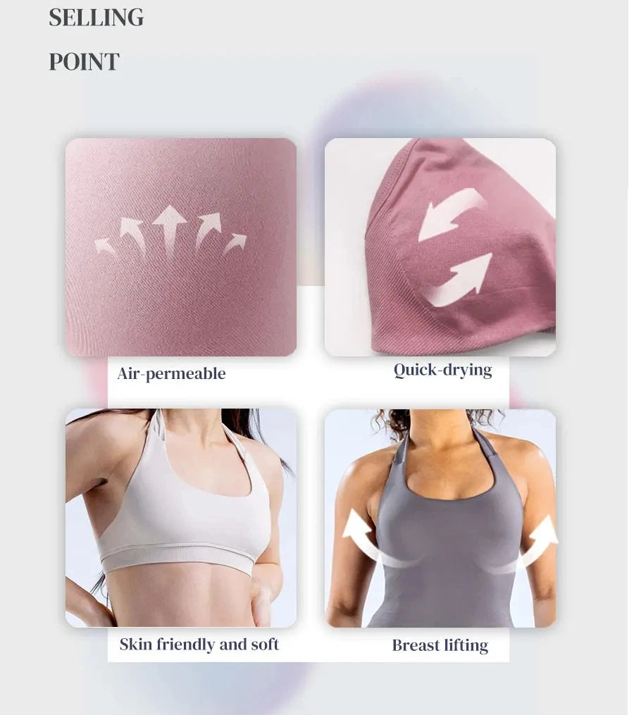 Yoga fitness set; strapless bra and shorts set; seamless backless vest; invisible elastic texture hip-lifting shorts