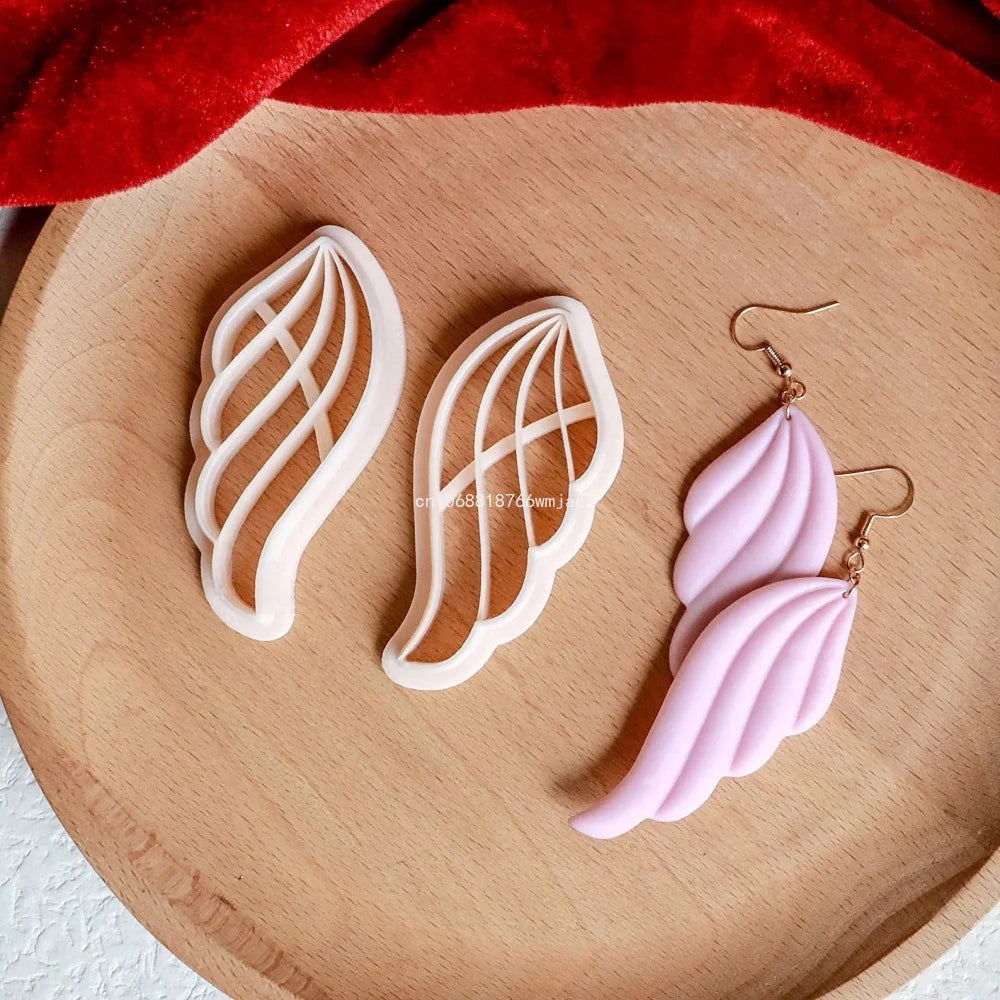Leaves Shape Polymer Clay Earring Cutters Green Plant Flowers Dangle Clay Embossing Moulds for Handmade Jewelry Pendant Making