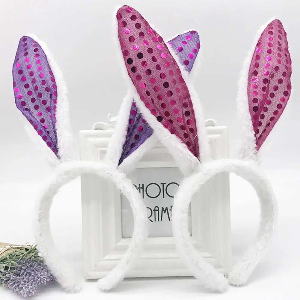 Cute Easter Bunny Ears Headband Women's Plush Lugs Hare Ears Hairband Girl Rabbit Ears Headwear Cosplay Costume Hair Accessories