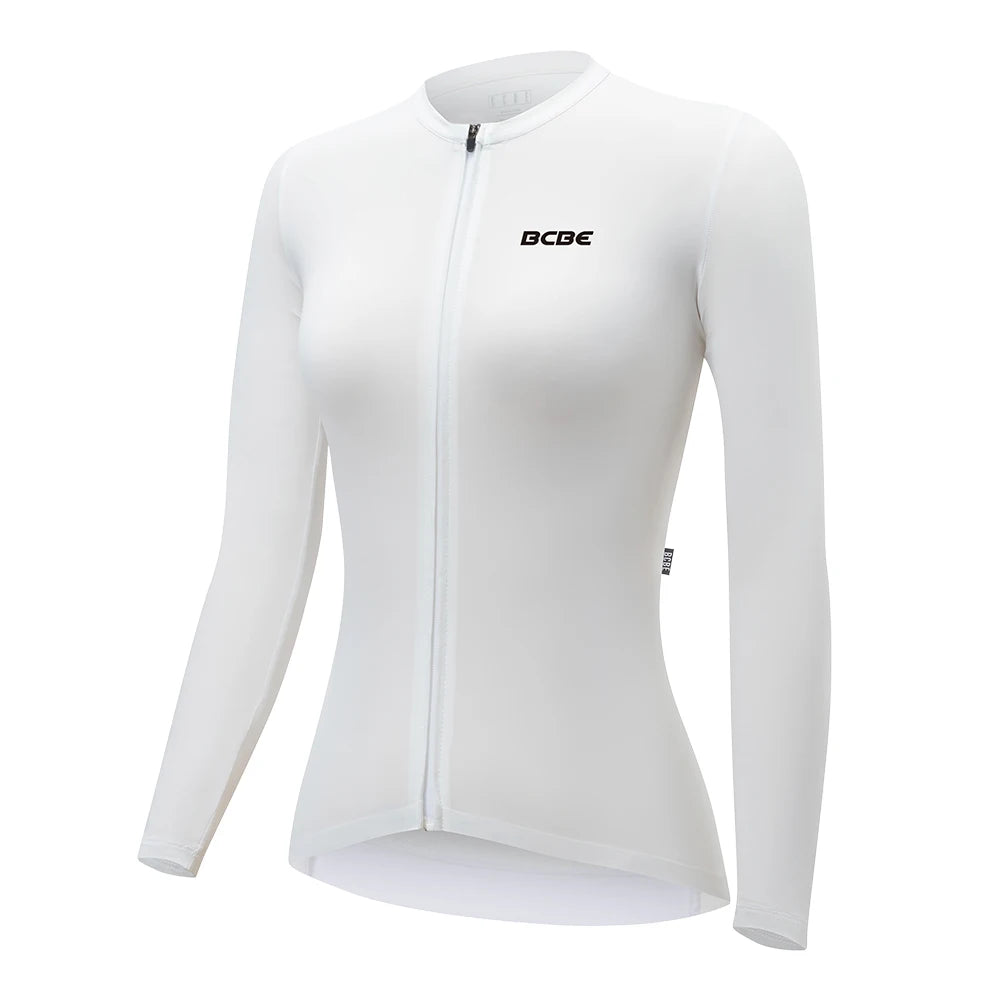 BCBE Women Long Sleeve Jersey Pro Aero Slim Fit MTB Road Cycling Jersey Breathable Quick Dry Sun Protection Riding Bike Clothing