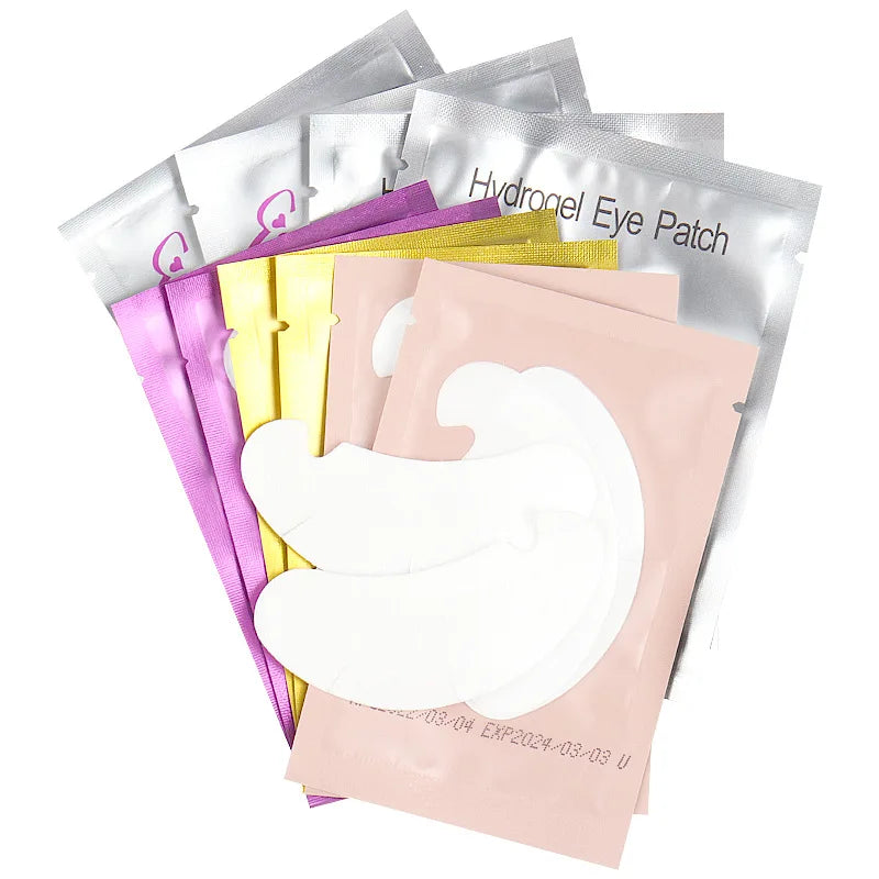 50 Pairs Eyelash Extension Hydrogel Patches For Grafting Eyelashes U Shaped Gel Eye Pads Lashes Extension Supplies Makeup Tools