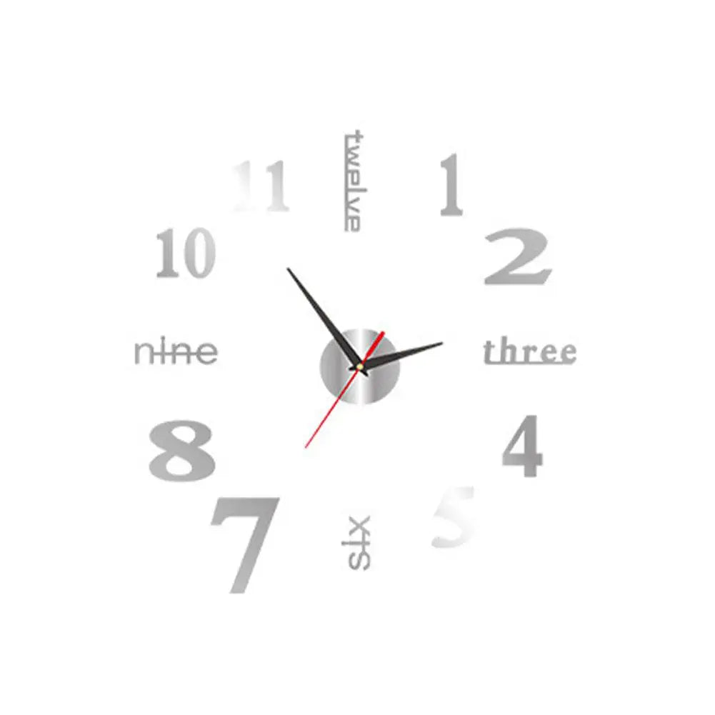 3D Luminous Wall Clock Frameless Acrylic DIY Digital Clock Wall Stickers Mute Clock for Living Room Bedroom Office Wall Decor