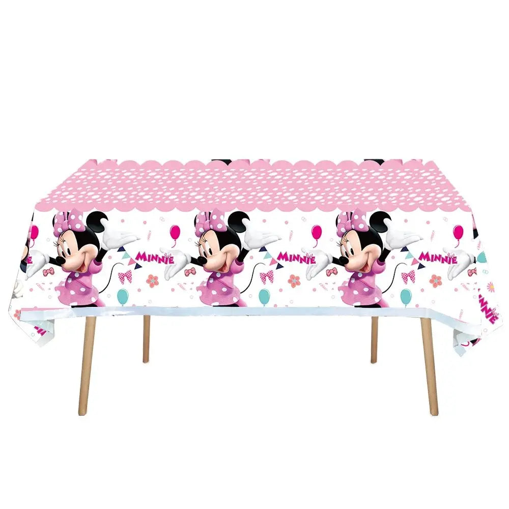 Minnie Mouse Birthday Party Decorate Girls Disposable Tableware Balloon Cups Plates Tablecloth Balloon Baby Shower Party Supply