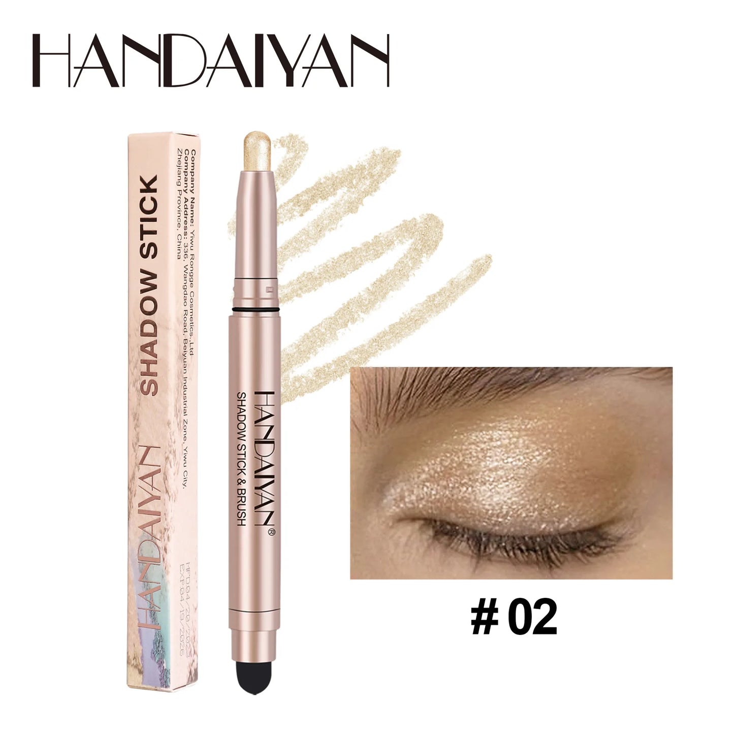 12 Colors Eyeshadow Stick Double Head Waterproof Long Lasting Metallic Shimmer Highlighter Cream Pen with Brush for Eyes