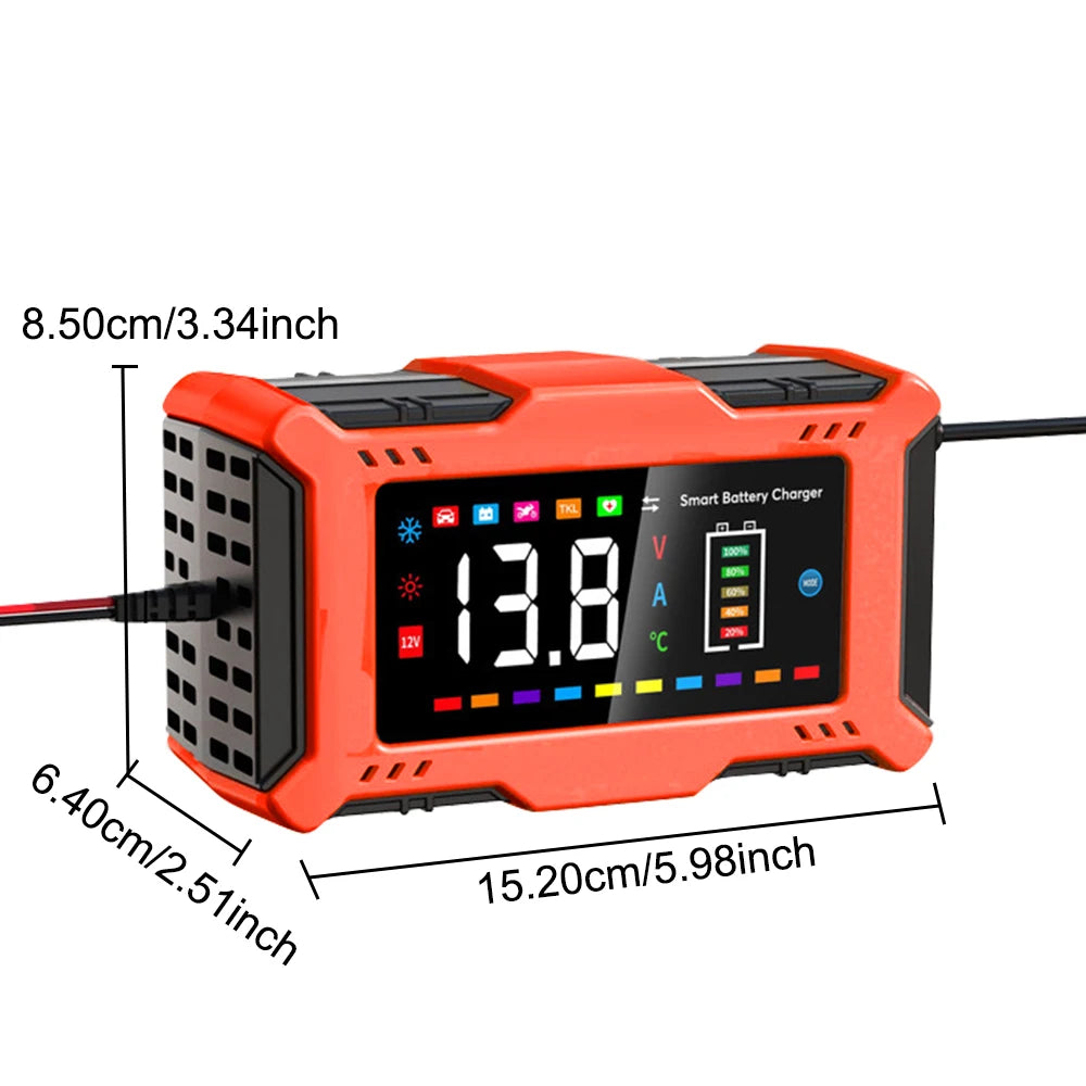For Lead Acid / Lithium Iron Battery 14.6V/12V 6A 90W EU US Plug Car Battery Charger Pulse Repair 110V/240V Input