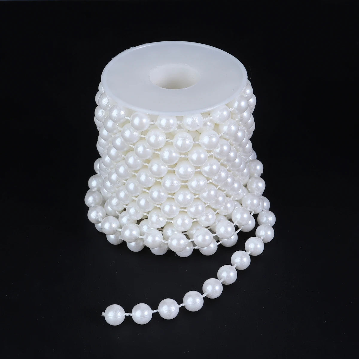 5yards/roll Imitation Pearl Chain White 3-12mm Round Beads Chain for Home Wedding Clothing Decoration Jewelry Making Accessories