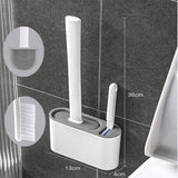 Wall Hanging Toilet Brush Toilet Bowl 2 Cleaning Brushes Silicone Toilet Brush with Holder For Floor Bathroom Accessories Sets