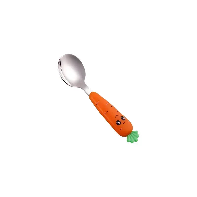 1/3PCS Baby Feeding Utensils Cartoon Fork Spoon Child Cutlery Set Kid Tableware Kitchen Gadgets Cake Vegetable Fork Teaspoon