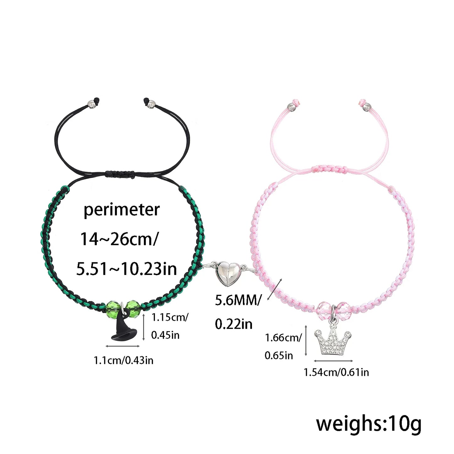 Wicked the musical Charm Necklace For Women Men Magic Wand Witch Hat Pendant Matching Couples Valentine's Day Gifts Jewelry