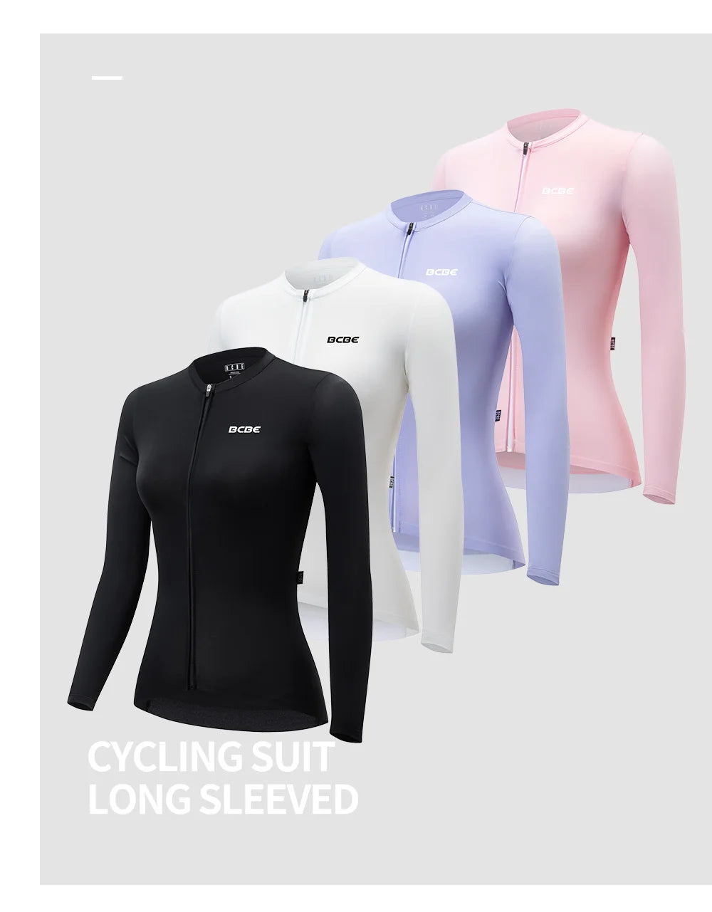 BCBE Women Long Sleeve Jersey Pro Aero Slim Fit MTB Road Cycling Jersey Breathable Quick Dry Sun Protection Riding Bike Clothing